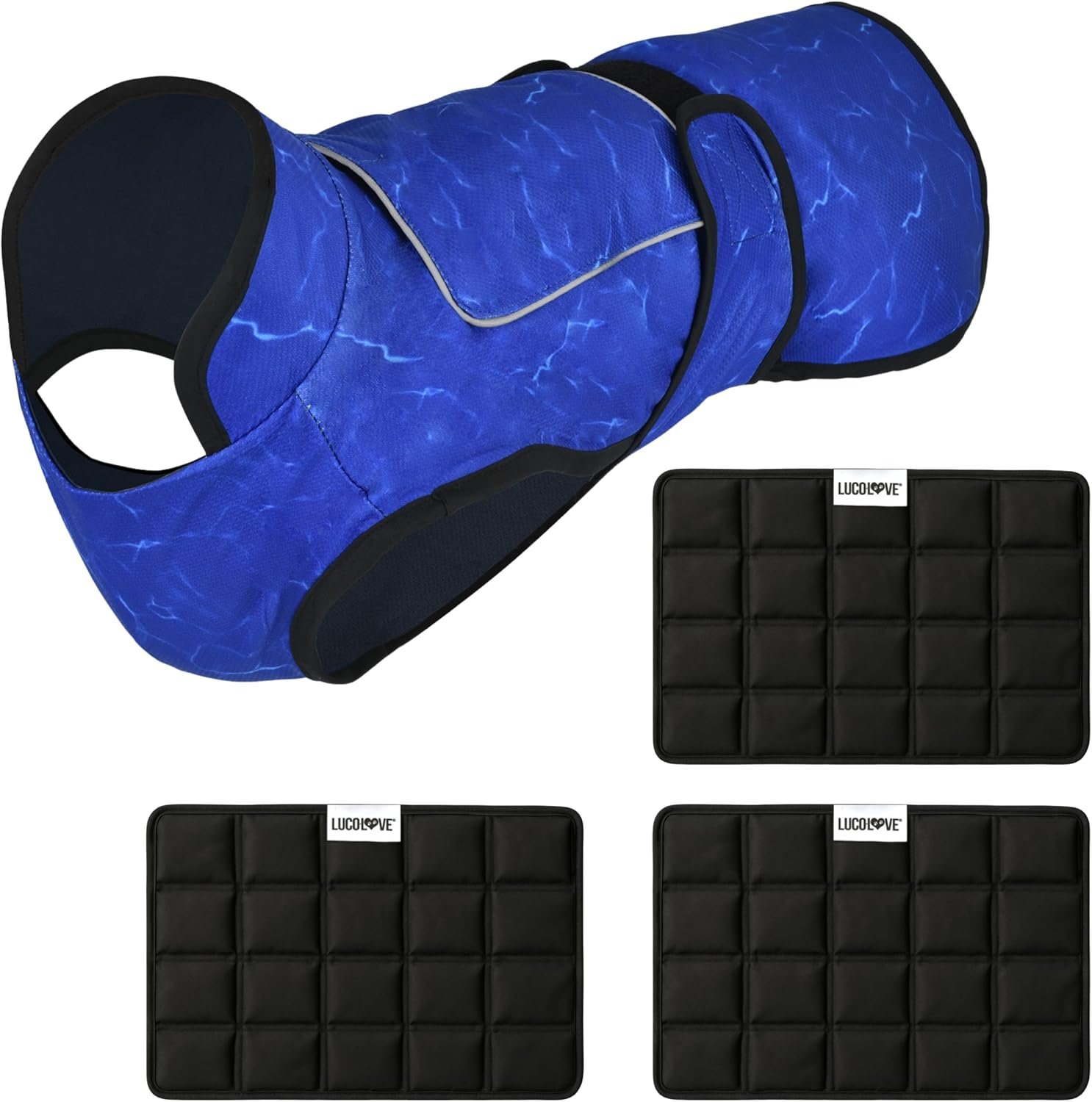 Dog Cooling Vest + 3 Ice Packs – 2-Layer Evaporative Cooling Jacket with High Collar, UV Protection & Size-Matched Ice Pack – Cooling Vest for Dogs for Hot Weather (Blue Aqua, X-Large) Dog Cooling Vest + 3 Ice Packs – 2-Layer Evaporative Cooling Jacket with High Collar, UV Protection & Size-Matched Ice Pack – Cooling Vest for Dogs for Hot Weather (Blue Aqua, X-Large)
