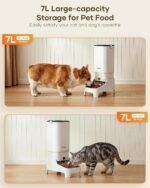 Automatic Cat Feeder with Camera - 7L/29 Cups Auto Dog Feeder with Large Food Tray & 1080P Night Vision, Elevated Bowl, 2-Way Audio, 10s Voice Recording, 5G WiFi Timed Cat Food Dispenser, 1-15 Meals - Image 5