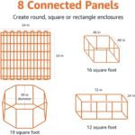 Amazon Basics Foldable Octagonal Metal Exercise Dog Playpen, Indoor/Outdoor Pet Fence, No Door, 8 Panels, Extra Small, 24 x 24 Inches, Black - Image 3