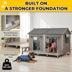 Extra Large Outdoor Dog House with Balcony, Weatherproof Kennel for 2 Dogs - Image 6