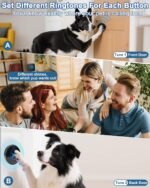 Dog Door Bell for Potty Training, Easy-Touch Wireless Dog Doorbell for Dogs to Go Outside, IP65 Waterproof, 1000ft Range, 55 Melodies & 5 Volume Levels, 2 Buttons - Image 8