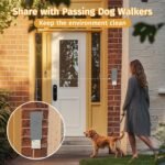 Dog Poop Bag Dispenser for Hanging Use, Grey Poop Bag Holder with Magnetic Closure, Includes 4 Rolls (60 Bags) - Image 3