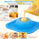 Slow Feeder Dog Bowls & Lick Mat for Liquid and Thick Treat, Anti-Slip Dog Lick Bowl with Interactive Rolling Ball, 5/6 Cup Pup Licking Toy for Large Medium Small Dogs and Cats Blue - Image 3