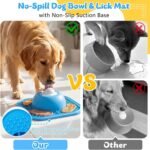 Slow Feeder Dog Bowls & Lick Mat for Liquid and Thick Treat, Anti-Slip Dog Lick Bowl with Interactive Rolling Ball, 5/6 Cup Pup Licking Toy for Large Medium Small Dogs and Cats Blue - Image 5