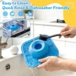 Slow Feeder Dog Bowls & Lick Mat for Liquid and Thick Treat, Anti-Slip Dog Lick Bowl with Interactive Rolling Ball, 5/6 Cup Pup Licking Toy for Large Medium Small Dogs and Cats Blue - Image 6