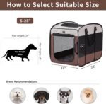DONORO Dog Kennels and Crates for Medium Dogs, Portable Pop Up Indoor Pet Cage with Sturdy Wire Frame, Collapsible Travel Crate Soft Sided Cat Bag Escape Proof (Brown, 28.0" L x 18.0" W x 22.0" H) - Image 6