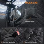 REEVAA Dog Truck Floor Cover with Door Protection, for Back Seat, XL,Black - Image 7