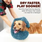 Dog Gone Smart The Dirty Dog Shammy Bath Towel - Pacific Blue, 31×13 in - Image 3