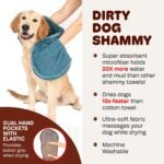 Dog Gone Smart The Dirty Dog Shammy Bath Towel - Pacific Blue, 31×13 in - Image 7