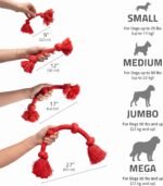 Playology Tug Rope Dog Toys for Medium Dogs - Medium, Beef Scent - Image 5