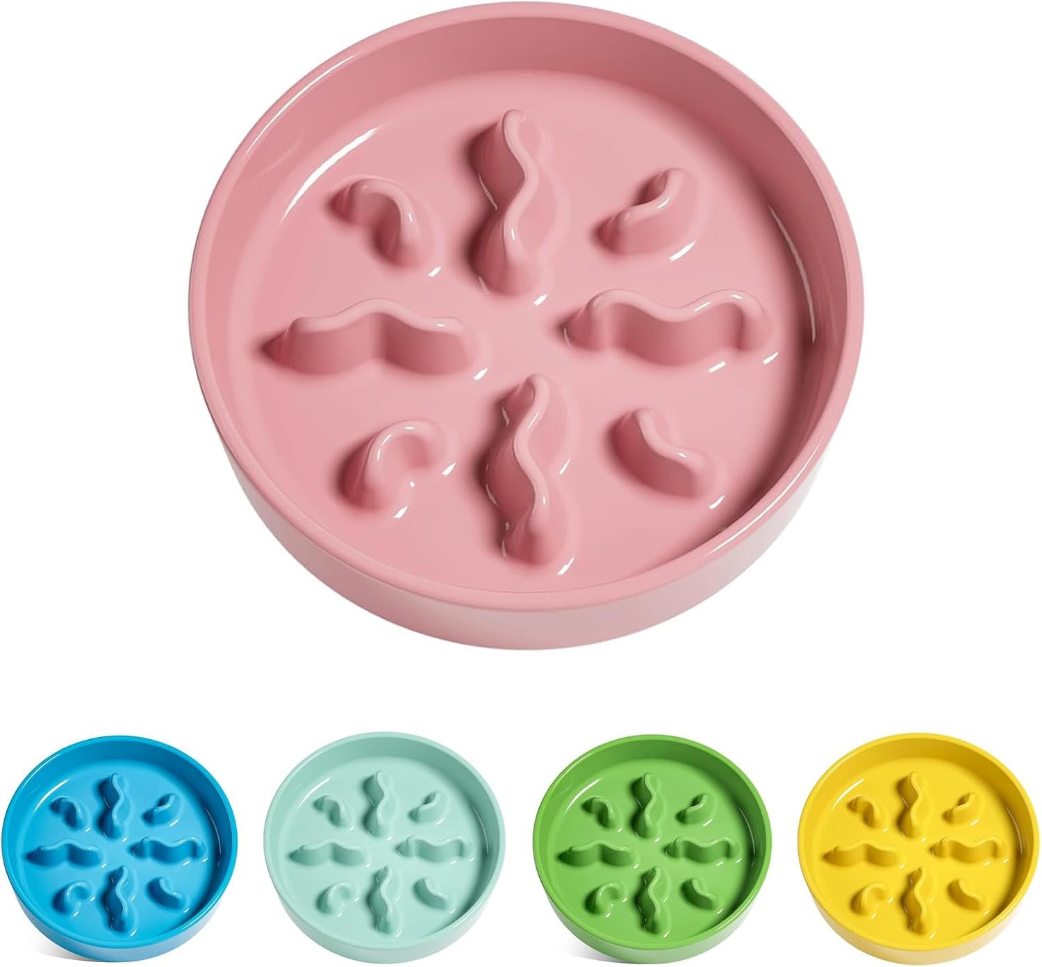 LE TAUCI PET Ceramic Slow Feeder Dog Bowls Small Breed, 0.5 Cups Dog Food Dish for Fast Eaters, Puzzle Bowl for Small Dogs and Cats, 5.5 Inch-Pink LE TAUCI PET Ceramic Slow Feeder Dog Bowls Small Breed, 0.5 Cups Dog Food Dish for Fast Eaters, Puzzle Bowl for Small Dogs and Cats, 5.5 Inch-Pink
