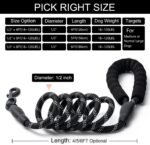 2 Pack Dog Leash, Heavy Duty Nylon Rope Pet Leashes (5FT-1/2,Black/Black) - Image 5