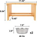 HTB Elevated Dog Bowls,Raised Dog Bowl Stand with 2 Stainless Steel Bowls,Elevated Raised Dog Bowls for Large Medium Small Sized Dogs - Image 5