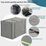PETSFIT Dog Crate Cover,42 Inch Kennel Cover for Wire Dog Crate, Double Doors, Mesh Window, Flap On The Top and Back is Detachable, Dog Cage Cover Grey - Image 4