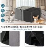 PETSFIT Dog Crate Cover,42 Inch Kennel Cover for Wire Dog Crate, Double Doors, Mesh Window, Flap On The Top and Back is Detachable, Dog Cage Cover Grey - Image 7