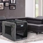 PETSFIT Dog Crate Cover,42 Inch Kennel Cover for Wire Dog Crate, Double Doors, Mesh Window, Flap On The Top and Back is Detachable, Dog Cage Cover Grey - Image 8