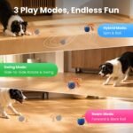 Smart Interactive Dog Toys, 3 Modes Automatic Rolling Ball, Chase Pet Toy with Rope & Barking Sound, Chew Resistant E-TPU, IPX7 Waterproof Rechargeable Ball for Medium Large Dogs, Blue - Image 4