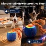 Smart Interactive Dog Toys, 3 Modes Automatic Rolling Ball, Chase Pet Toy with Rope & Barking Sound, Chew Resistant E-TPU, IPX7 Waterproof Rechargeable Ball for Medium Large Dogs, Blue - Image 5