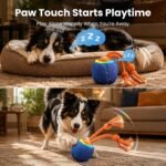 Smart Interactive Dog Toys, 3 Modes Automatic Rolling Ball, Chase Pet Toy with Rope & Barking Sound, Chew Resistant E-TPU, IPX7 Waterproof Rechargeable Ball for Medium Large Dogs, Blue - Image 6