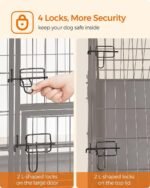 Feandrea 36.4" Heavy-Duty Dog Crate, Convenient Feeding Door, Double Doors - Image 9
