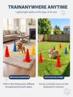 Dog Agility Training Hurdle Cone Set, Adjustable Dog Agility Equipment Obstacle Course Backyard Equipment for Pet Exercise - Image 3