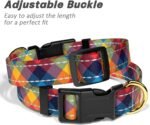 Reflective Adjustable Dog Collar for Medium Dogs, Colorful Tartan,M - Image 6