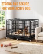 Powools 42 Inch Heavy-Duty Dog Crate Indestructible with Double Door - Image 2