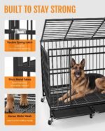 Powools 42 Inch Heavy-Duty Dog Crate Indestructible with Double Door - Image 3