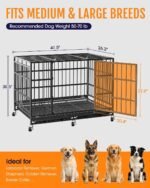 Powools 42 Inch Heavy-Duty Dog Crate Indestructible with Double Door - Image 5