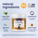 Petpost | Cat Ear Cleaner Wipes - Ultra Soft Cotton Pads in Coconut Oil Solution - Treatment for Removing Cat Ear Dirt & Wax 100 ct. - Image 3