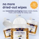 Petpost | Cat Ear Cleaner Wipes - Ultra Soft Cotton Pads in Coconut Oil Solution - Treatment for Removing Cat Ear Dirt & Wax 100 ct. - Image 8