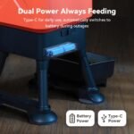Automatic Dog Feeder for Large Dogs, 14L Capacity, Remote Feeding, Anti-Blockage System, Timed Auto Dog Food Dispenser, 2.4G WiFi App Control，Dual Power Supply,Stainless Steel Bowl - Image 7