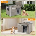 Large Outdoor Dog House for Small Medium Dogs, Weatherproof Wooden Kennel - Image 9