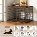 24 Inch Small Dog Crate Furniture - All-Season Indoor Dog Kennel with Wooden Top & Thickened Metal Wire, Cage for Small Dogs & Puppies Under 20 lbs. Fits Living Room, Bedroom, Hallway. - Image 3