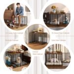 24 Inch Small Dog Crate Furniture - All-Season Indoor Dog Kennel with Wooden Top & Thickened Metal Wire, Cage for Small Dogs & Puppies Under 20 lbs. Fits Living Room, Bedroom, Hallway. - Image 6
