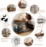 24 Inch Small Dog Crate Furniture - All-Season Indoor Dog Kennel with Wooden Top & Thickened Metal Wire, Cage for Small Dogs & Puppies Under 20 lbs. Fits Living Room, Bedroom, Hallway. - Image 7