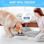 AONKEY 3L No Spill Dog Water Bowl with Slow Drinking Disk(Gray) - Image 3