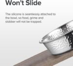 URBUDDIES 2 Pack Hammered Stainless Steel Dog Bowls, 4 Cup, Gray Bottom - Image 5