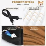 JOEJOY Dog Car Seats for Small Medium Dogs Under 35lbs, Dog Booster Seat with Detachable Washable Cover and Cushion, Memory Foam Pet Car Seat with Safety Belt and Storage Pockets (Brown) - Image 6