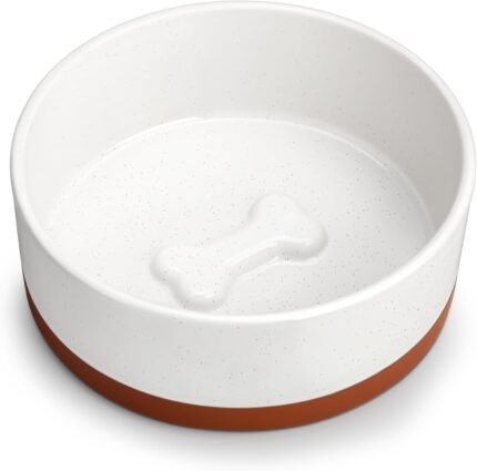 MALACASA Dog Bowls, Ceramic Dog Food and Water Bowls for Medium Size Dogs, 3.5 Cups Capacity Pet Bowl for Medium Dogs (M-3.5 Cups)