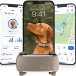 Tractive Smart Dog GPS Tracker | Live Pet Tracker with Virtual Fence | Vital Signs Monitoring of Heart & Respiratory Rate | Bark Monitoring | Dog Collar Attachment (Brown)