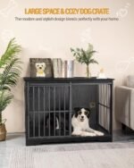 Hzuaneri 44.1" XL Dog Crate Furniture Indoor Dog Kennel with Barn Door - Image 3