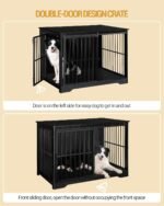 Hzuaneri 44.1" XL Dog Crate Furniture Indoor Dog Kennel with Barn Door - Image 4