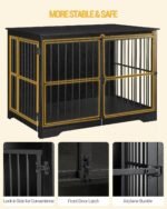 Hzuaneri 44.1" XL Dog Crate Furniture Indoor Dog Kennel with Barn Door - Image 5