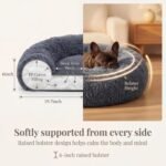 Small Calming Dogs Bed for Small Dogs Anti-Anxiety Machine Washable Fluffy Luxury Anti-Slip Waterproof Mute Base Warming Cozy Soft Pet Puppy Round Bed - Image 5