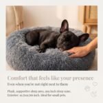 Small Calming Dogs Bed for Small Dogs Anti-Anxiety Machine Washable Fluffy Luxury Anti-Slip Waterproof Mute Base Warming Cozy Soft Pet Puppy Round Bed - Image 6