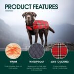 Kuoser Waterproof Dog Coat, Warm Reversible Dog Jacket with Leash Hole - Image 3
