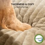 FURTIME Dog Bed Medium Size Dog, Washable Orthopedic Pet Bed with Removable Cover, Rectangle Soft Calming Sleeping Puppy Bed Durable Pet Cuddler with Anti-Slip Bottom, Beige, M Plus (30"x24"x8") - Image 3