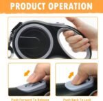 26Ft Retractable Dog Leash, Heavy Duty Great Leash for Dog up to 110 lbs, Anti-Slip Rubberized Handle, One-Handed Brake, Strong Nylon Tape, Tangle Free(Large Size). - Image 4