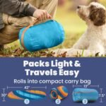 Travel Dog Bed, 42x30in, Foldable & Packable with Carry Bag, Teal - Image 6